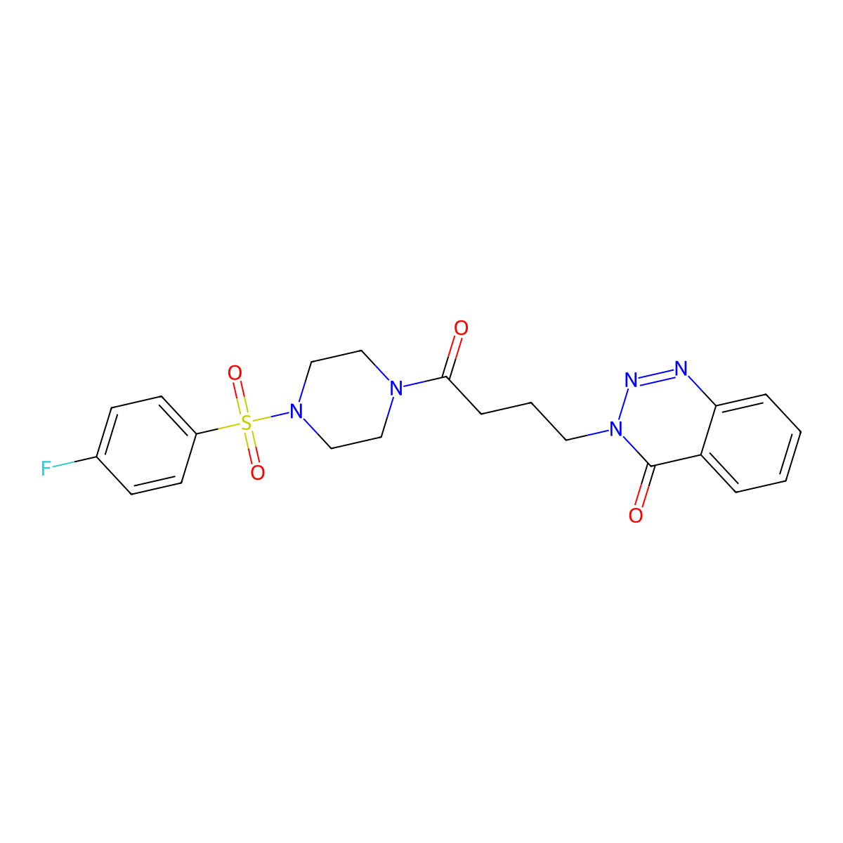 3-(4-{4-[(4-fluorophenyl)sulfonyl]piperazino}-4-oxobutyl)-1,2,3-benzotriazin-4(3H)-one molecular structure, CAS 1144466-21-6