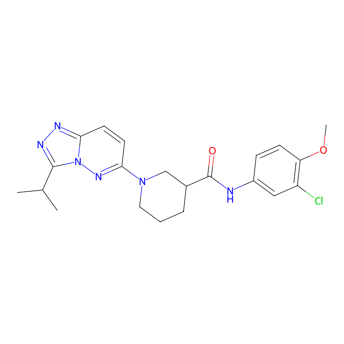N-(3-chloro-4-methoxyphenyl)-1-[3-(propan-2-yl)[1,2,4]triazolo[4,3-b]pyridazin-6-yl]piperidine-3-carboxamide molecular structure, CAS 1144466-25-0