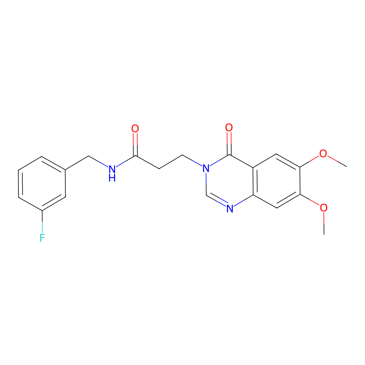 3-(6,7-dimethoxy-4-oxoquinazolin-3(4H)-yl)-N-(3-fluorobenzyl)propanamide molecular structure, CAS 1144466-31-8