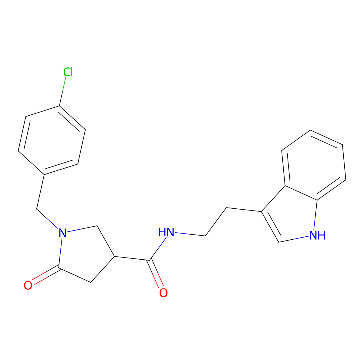 1-(4-chlorobenzyl)-N-[2-(1H-indol-3-yl)ethyl]-5-oxo-3-pyrrolidinecarboxamide molecular structure, CAS 1144466-34-1