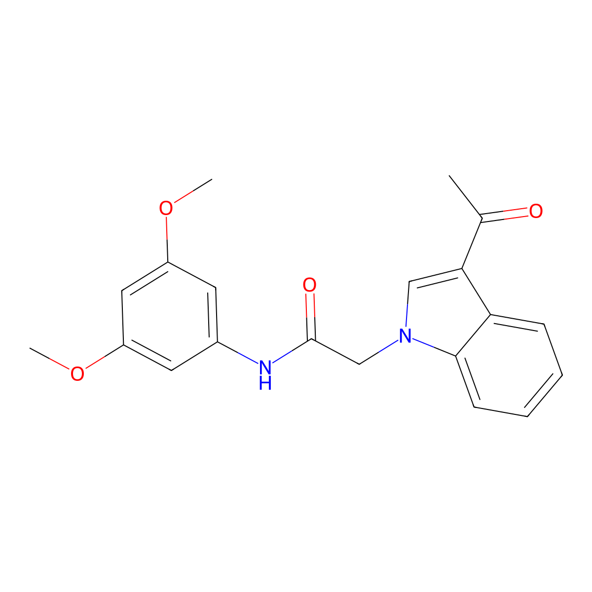 2-(3-acetyl-1H-indol-1-yl)-N-(3,5-dimethoxyphenyl)acetamide molecular structure, CAS 1144466-47-6