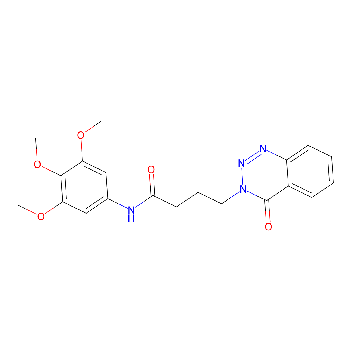 4-(4-oxo-1,2,3-benzotriazin-3(4H)-yl)-N-(3,4,5-trimethoxyphenyl)butanamide molecular structure, CAS 1144466-85-2