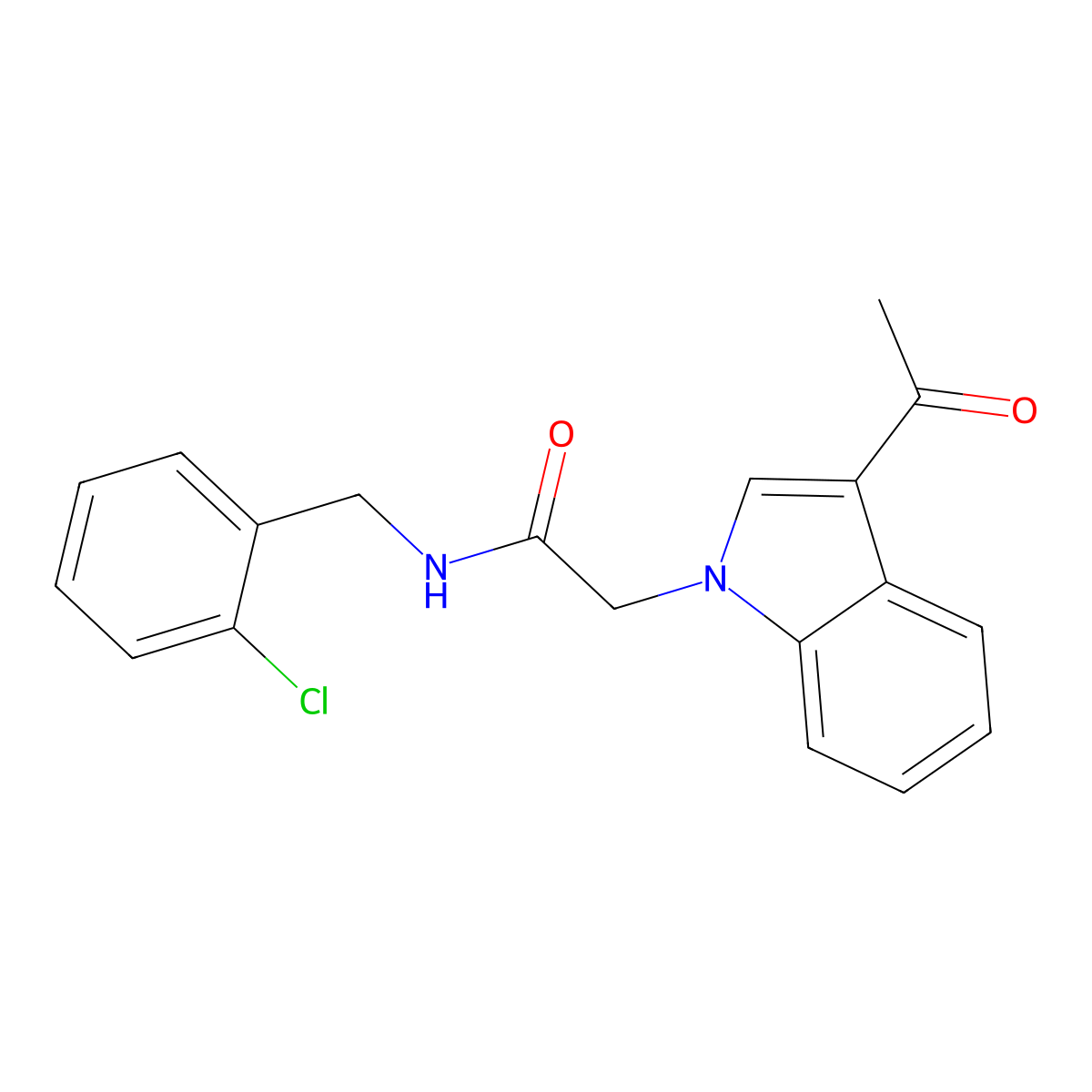 2-(3-acetyl-1H-indol-1-yl)-N-(2-chlorobenzyl)acetamide molecular structure, CAS 1144466-96-5