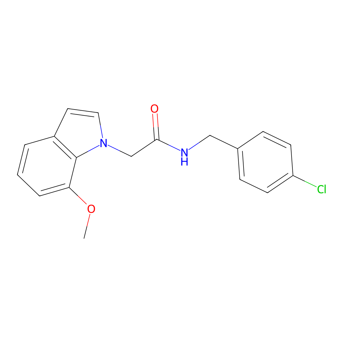 N-(4-chlorobenzyl)-2-(7-methoxy-1H-indol-1-yl)acetamide molecular structure, CAS 1144467-07-1