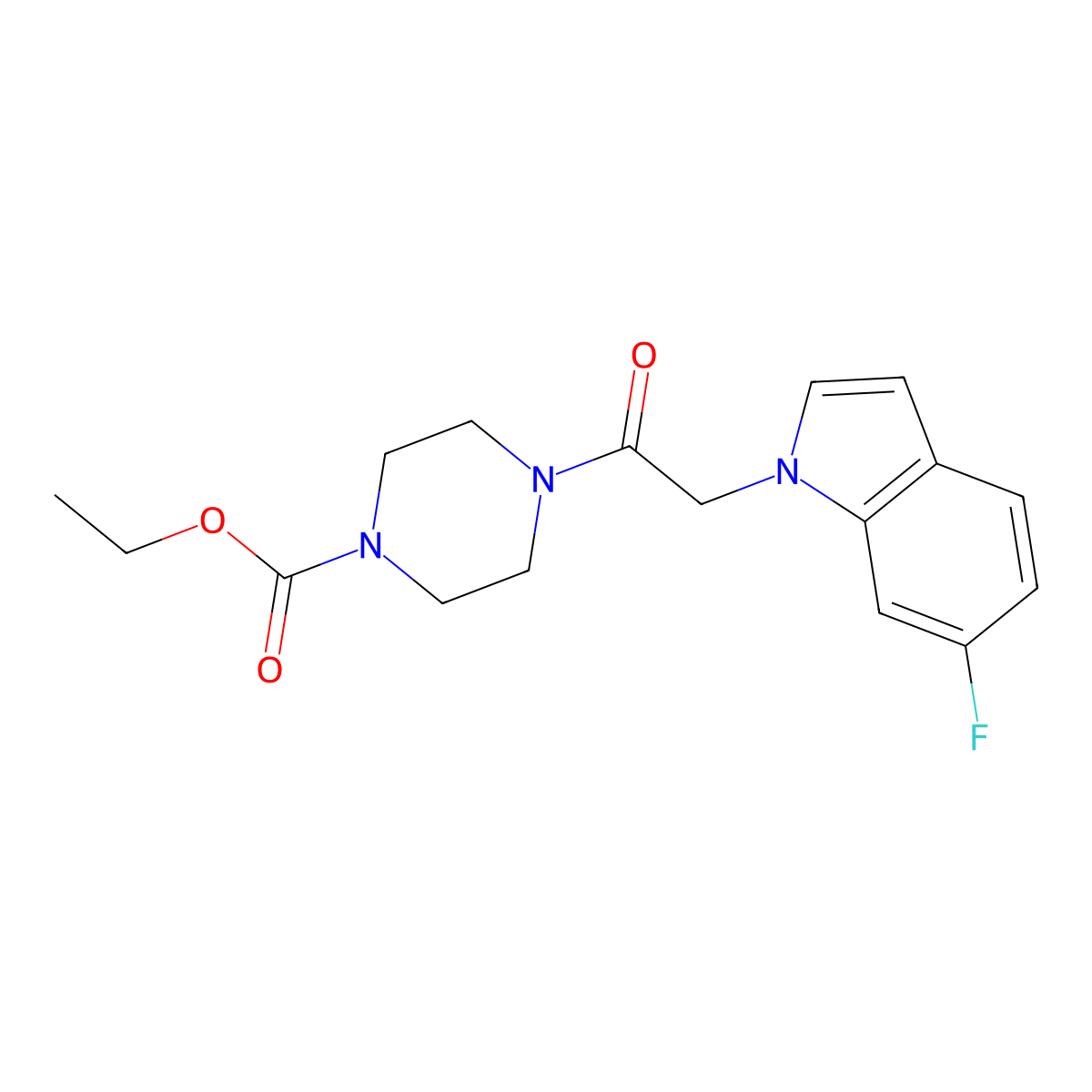ethyl 4-[(6-fluoro-1H-indol-1-yl)acetyl]piperazine-1-carboxylate molecular structure, CAS 1144467-14-0