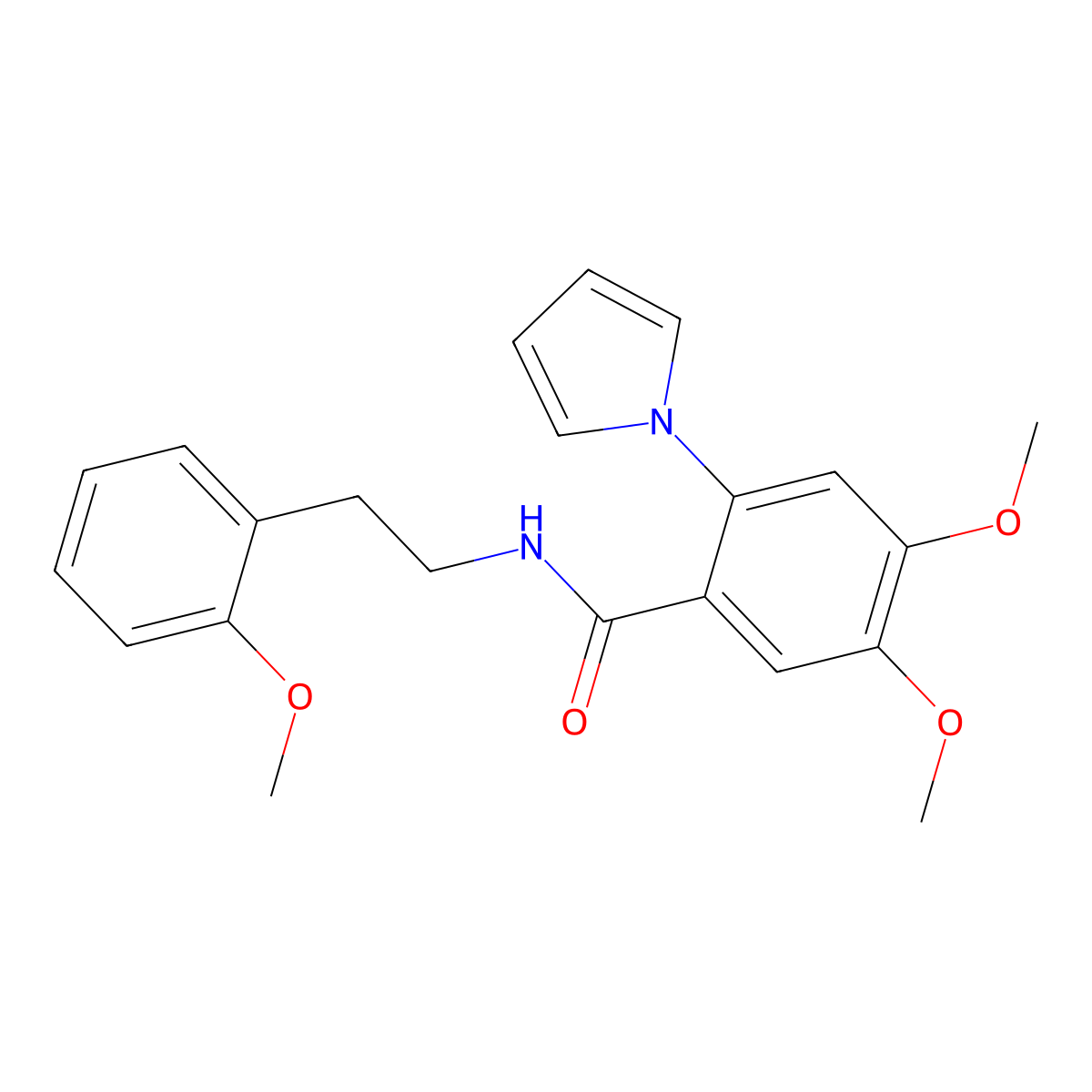 4,5-dimethoxy-N-[2-(2-methoxyphenyl)ethyl]-2-(1H-pyrrol-1-yl)benzamide molecular structure, CAS 1144467-20-8
