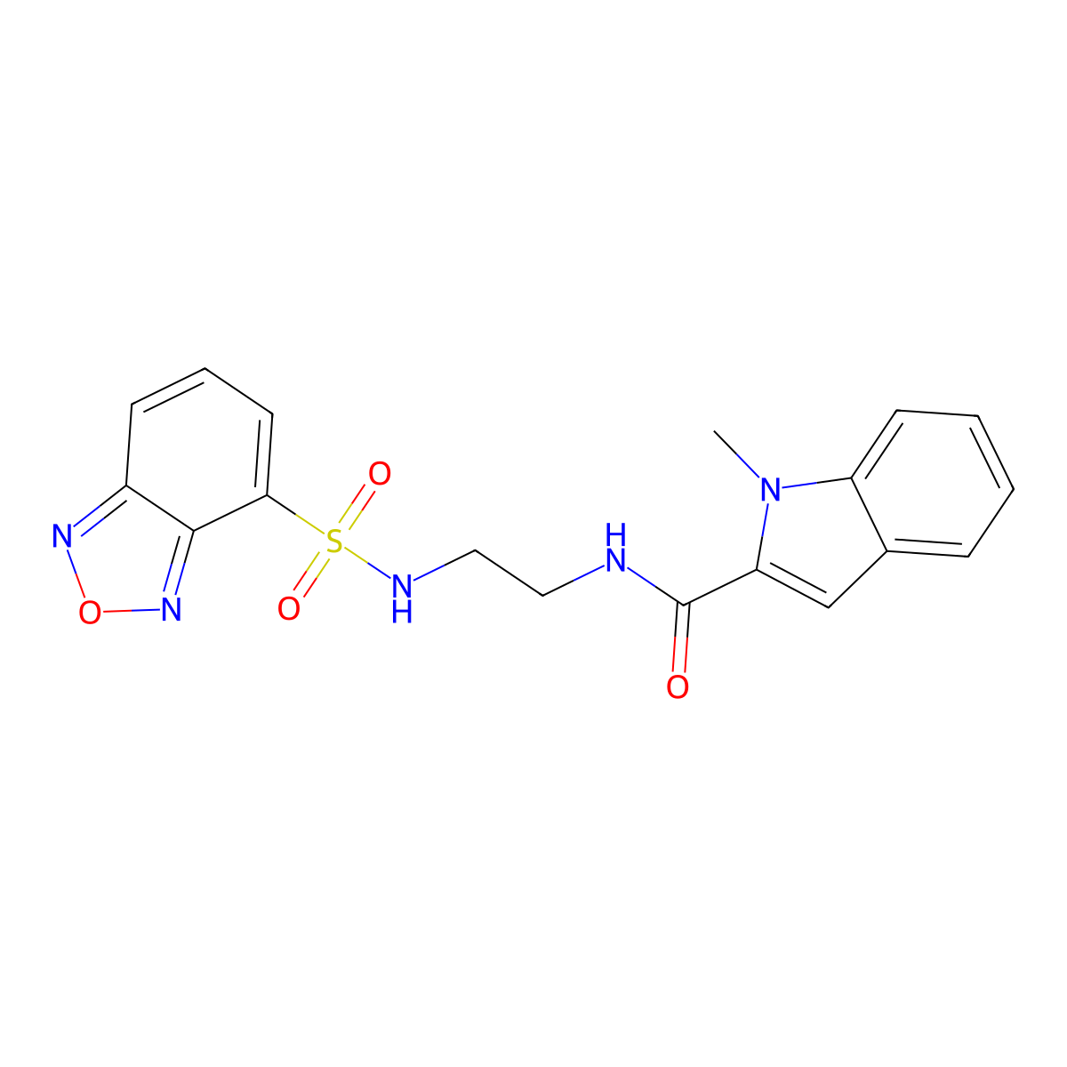 N-{2-[(2,1,3-benzoxadiazol-4-ylsulfonyl)amino]ethyl}-1-methyl-1H-indole-2-carboxamide molecular structure, CAS 1144467-51-5