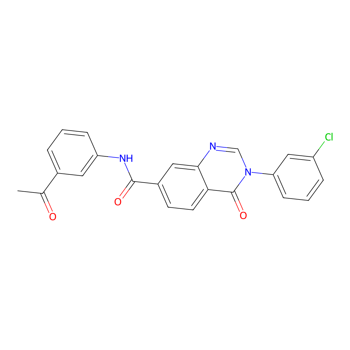 N-(3-acetylphenyl)-3-(3-chlorophenyl)-4-oxo-3,4-dihydroquinazoline-7-carboxamide molecular structure, CAS 1144467-54-8
