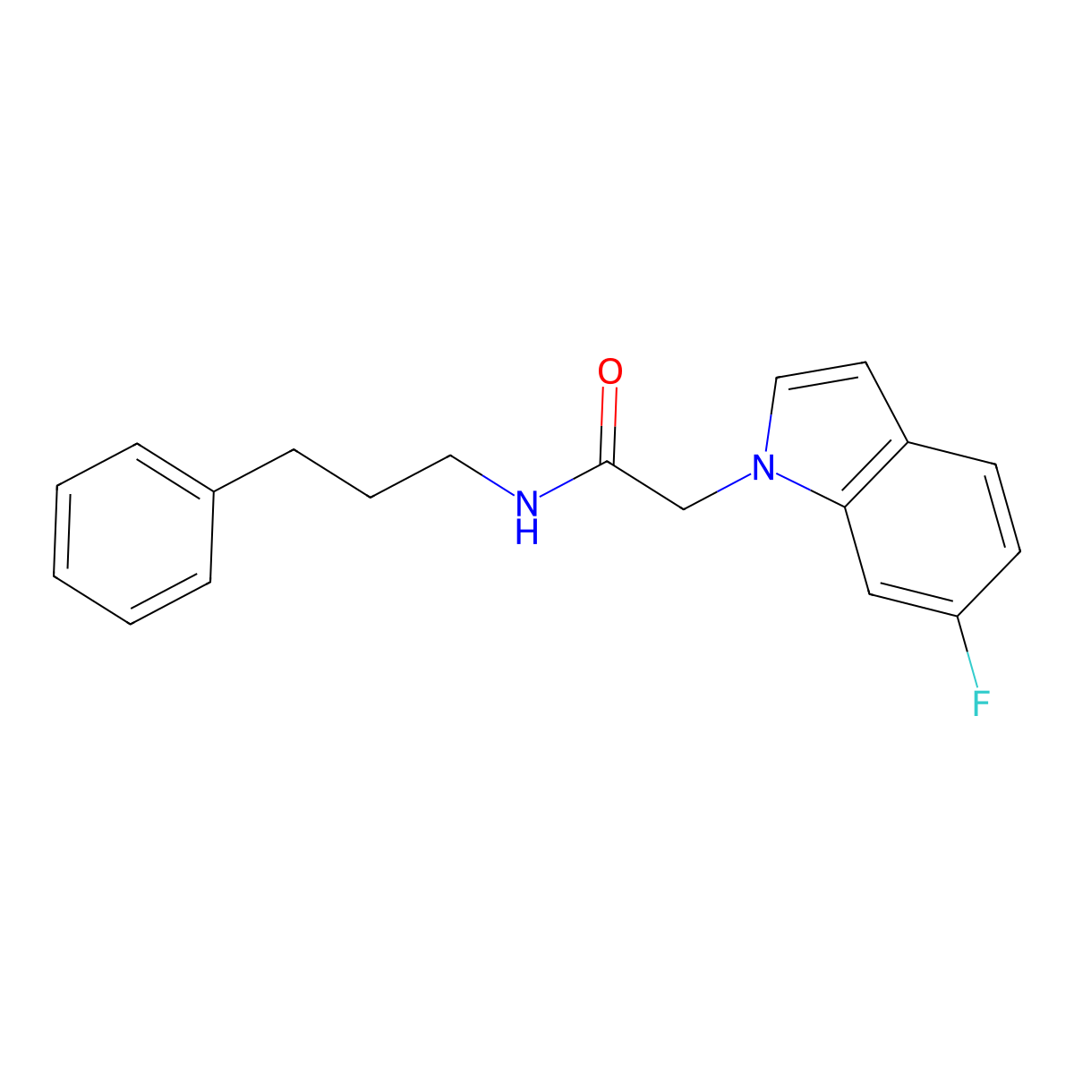 2-(6-fluoro-1H-indol-1-yl)-N-(3-phenylpropyl)acetamide molecular structure, CAS 1144467-60-6
