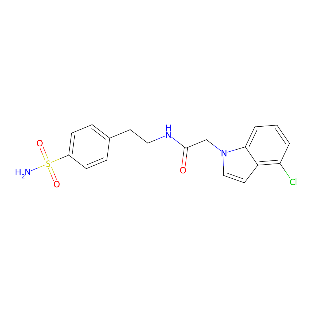 2-(4-chloro-1H-indol-1-yl)-N-[2-(4-sulfamoylphenyl)ethyl]acetamide molecular structure, CAS 1144467-67-3