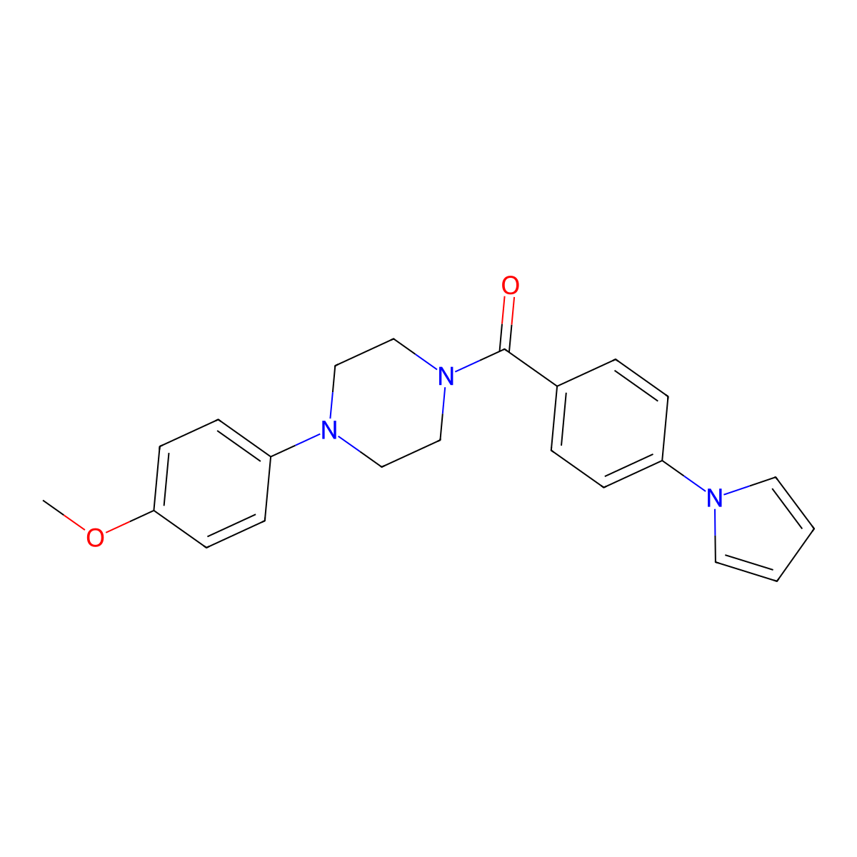[4-(4-methoxyphenyl)piperazin-1-yl][4-(1H-pyrrol-1-yl)phenyl]methanone molecular structure, CAS 1144468-00-7