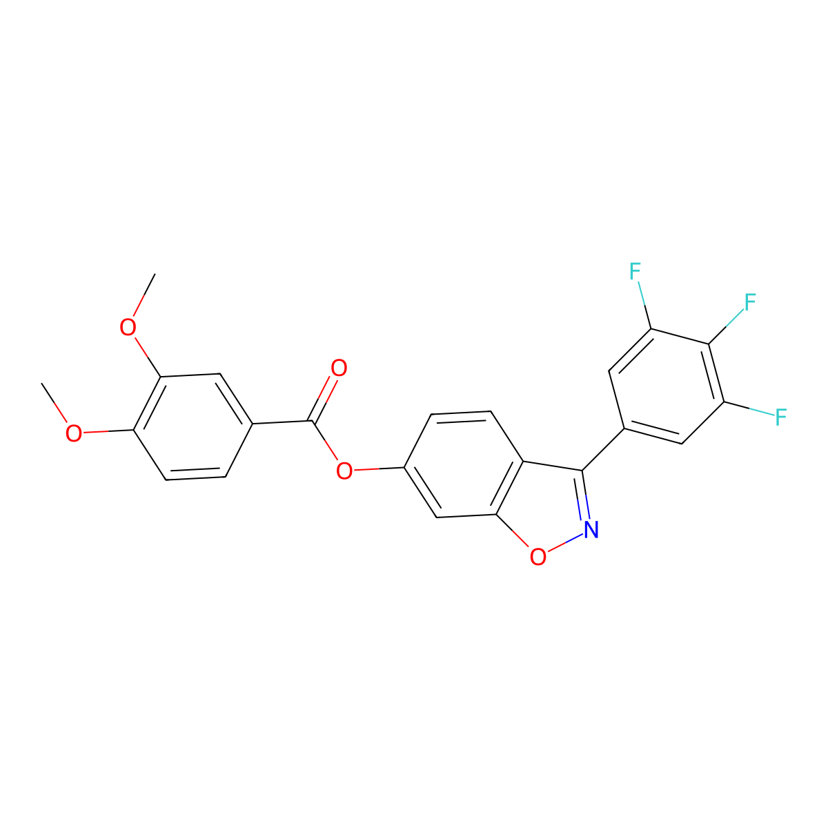 3-(3,4,5-Trifluorophenyl)-1,2-benzoxazol-6-yl 3,4-dimethoxybenzoate molecular structure, CAS 1144468-14-3