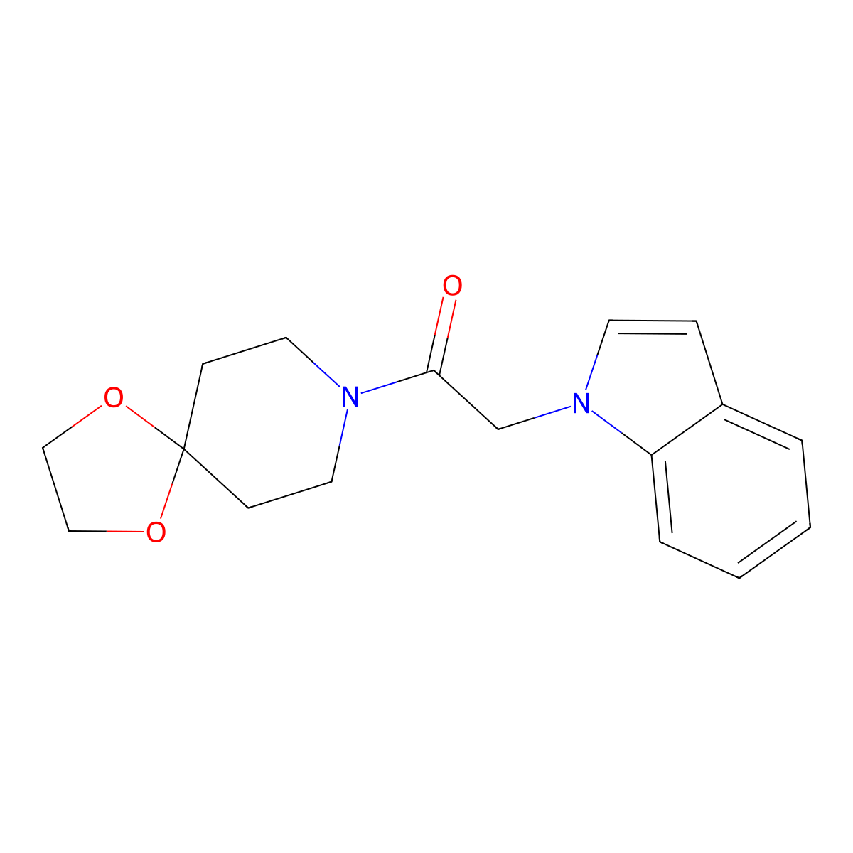 8-(1H-indol-1-ylacetyl)-1,4-dioxa-8-azaspiro[4.5]decane molecular structure, CAS 1144468-20-1