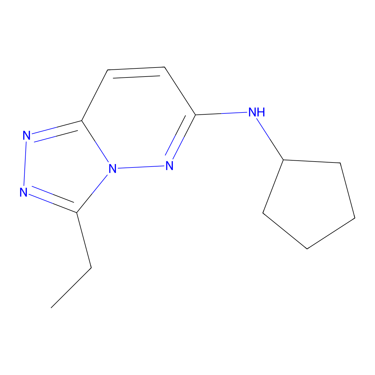 N-cyclopentyl-3-ethyl[1,2,4]triazolo[4,3-b]pyridazin-6-amine molecular structure, CAS 1144468-76-7