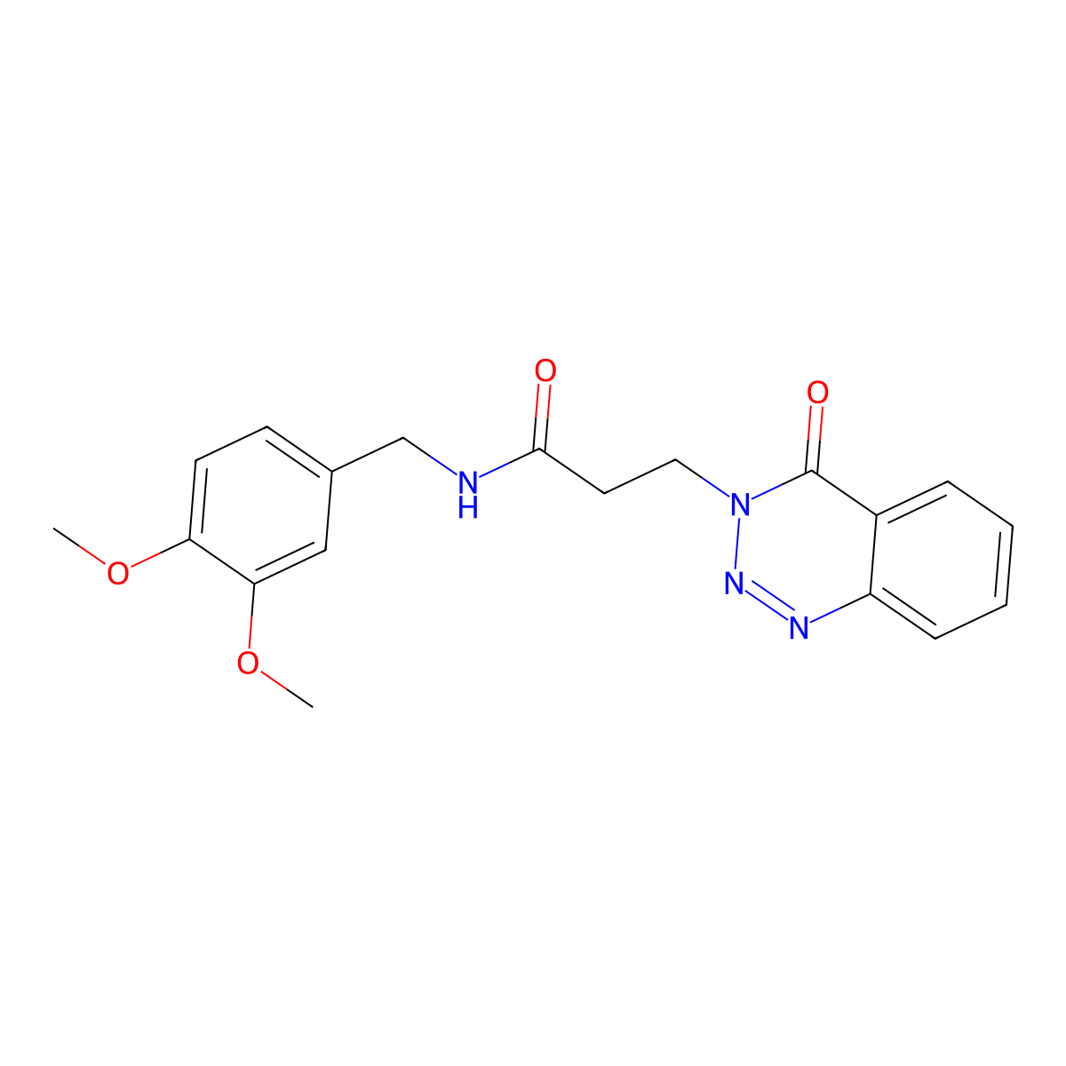 N-(3,4-dimethoxybenzyl)-3-(4-oxo-1,2,3-benzotriazin-3(4H)-yl)propanamide molecular structure, CAS 1144468-86-9