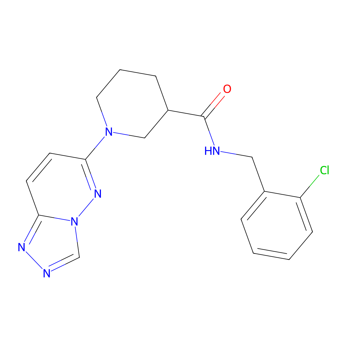 N-(2-chlorobenzyl)-1-([1,2,4]triazolo[4,3-b]pyridazin-6-yl)piperidine-3-carboxamide molecular structure, CAS 1144468-96-1