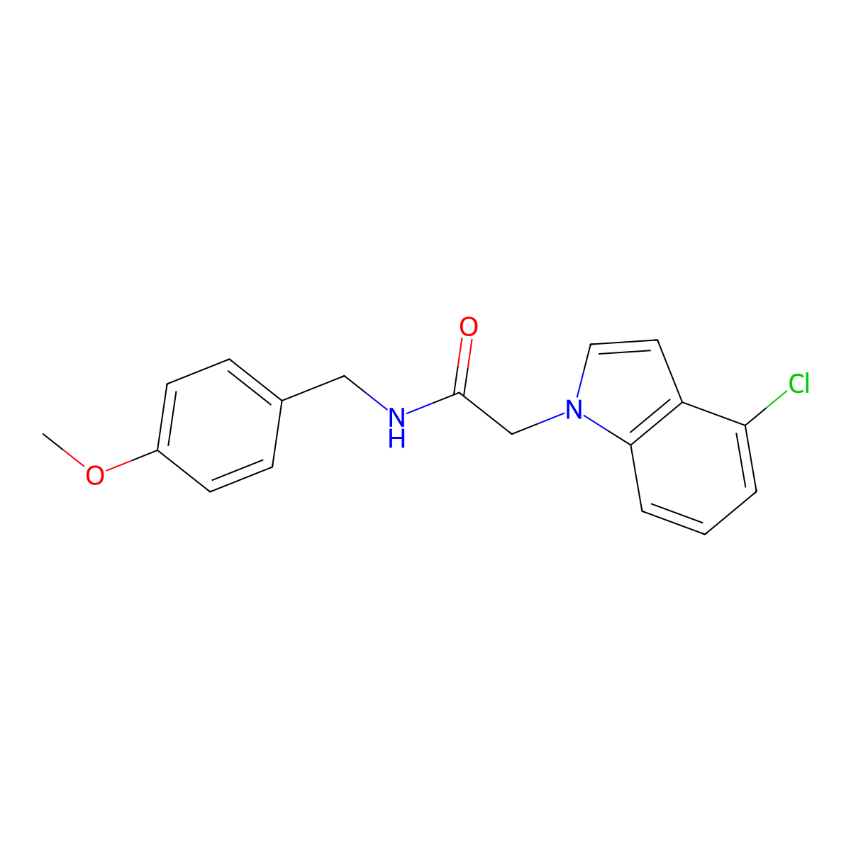 2-(4-chloro-1H-indol-1-yl)-N-(4-methoxybenzyl)acetamide molecular structure, CAS 1144469-05-5