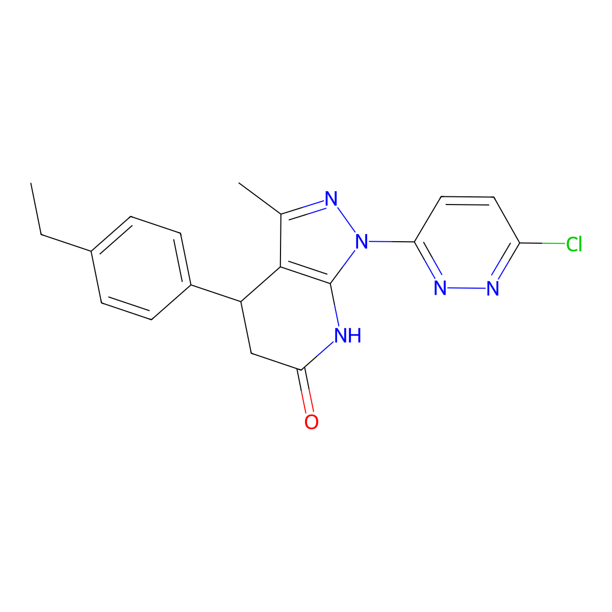 1-(6-chloropyridazin-3-yl)-4-(4-ethylphenyl)-3-methyl-4,5-dihydro-1H-pyrazolo[3,4-b]pyridin-6(7H)-one molecular structure, CAS 1144469-10-2