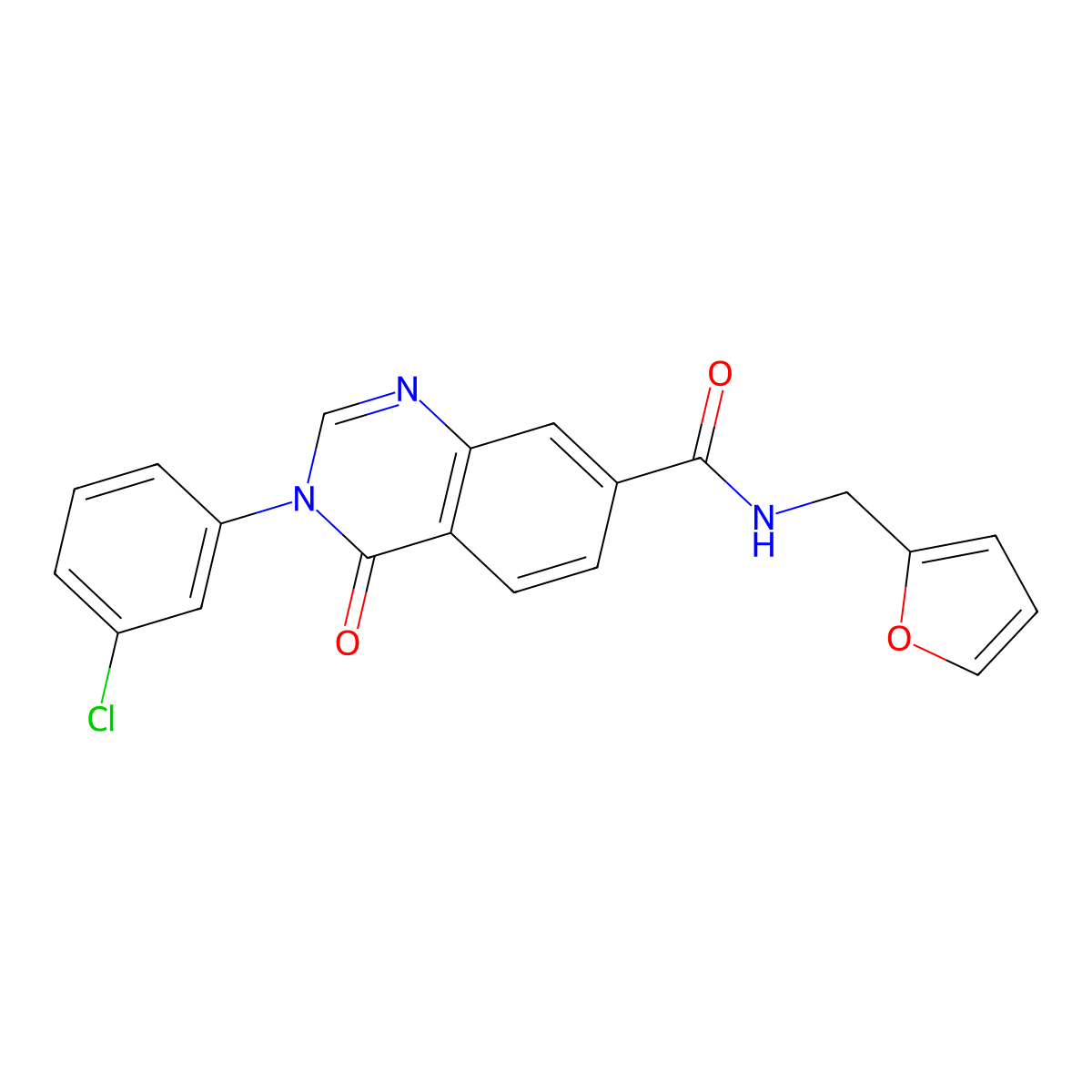 3-(3-chlorophenyl)-N-(furan-2-ylmethyl)-4-oxo-3,4-dihydroquinazoline-7-carboxamide molecular structure, CAS 1144469-13-5