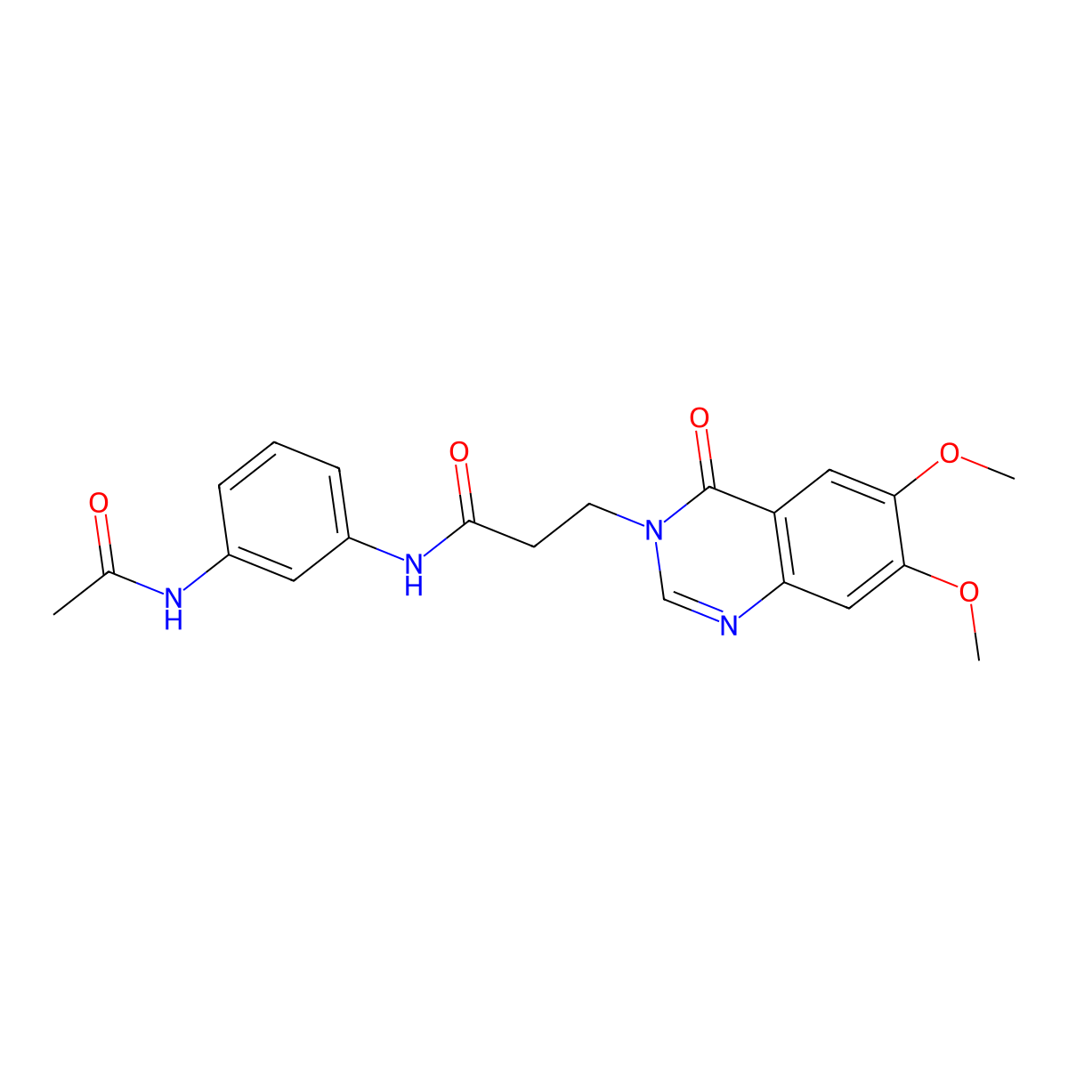 N-[3-(acetylamino)phenyl]-3-(6,7-dimethoxy-4-oxoquinazolin-3(4H)-yl)propanamide molecular structure, CAS 1144469-16-8