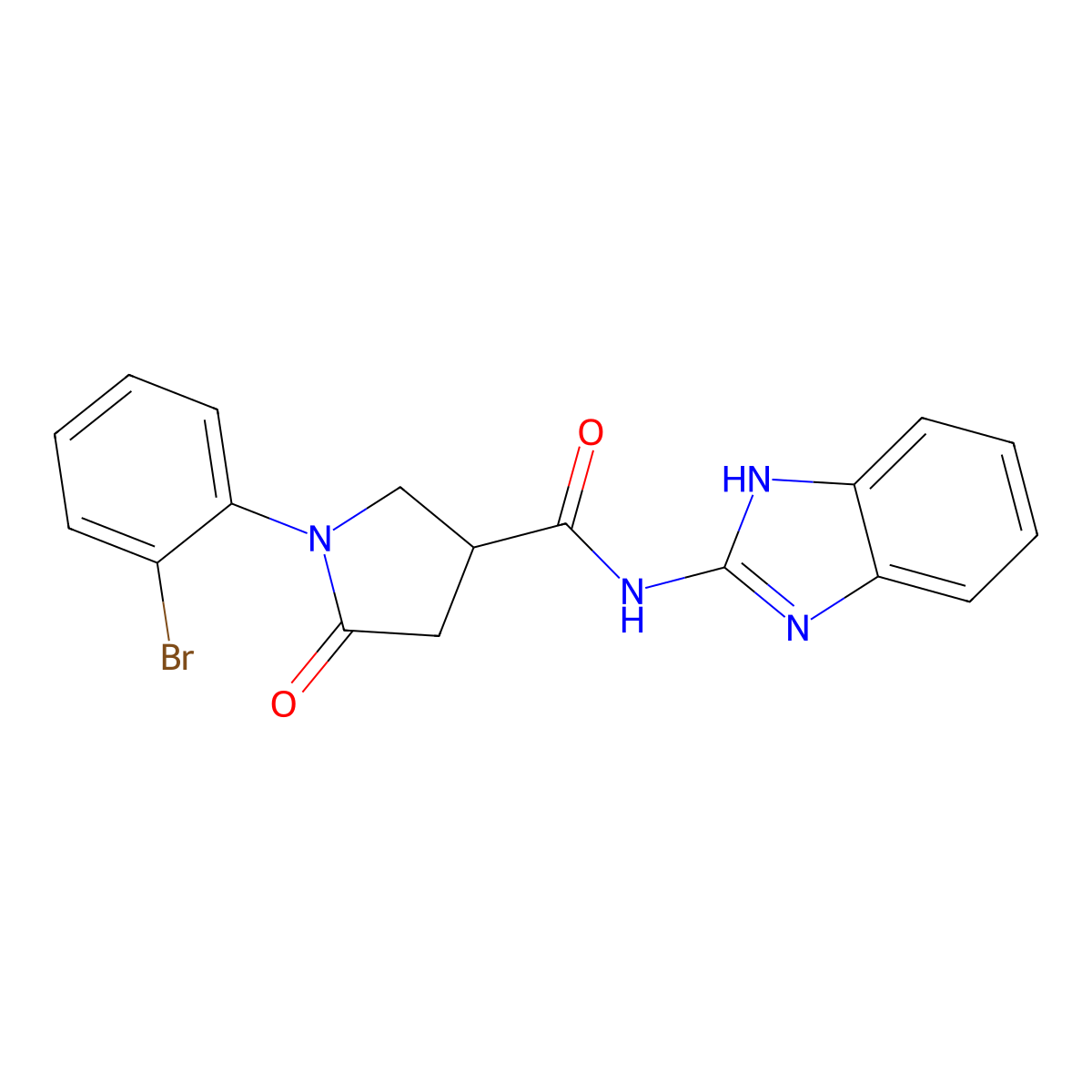 1-(2-bromophenyl)-N-(1,3-dihydro-2H-benzimidazol-2-ylidene)-5-oxopyrrolidine-3-carboxamide molecular structure, CAS 1144469-59-9