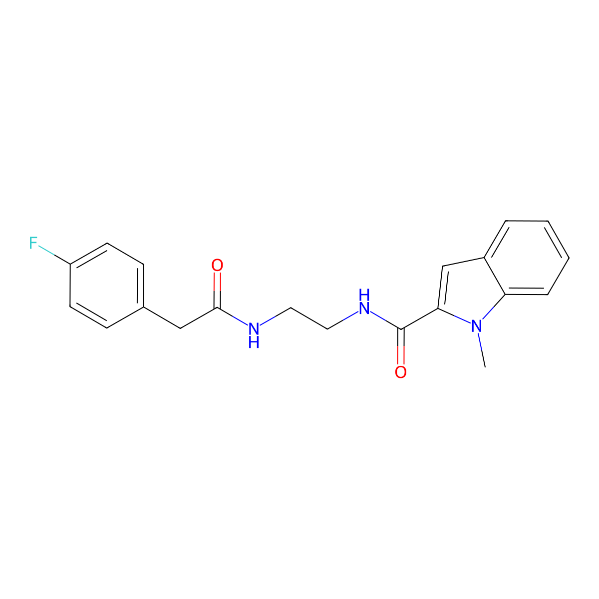 N-(2-{[(4-fluorophenyl)acetyl]amino}ethyl)-1-methyl-1H-indole-2-carboxamide molecular structure, CAS 1144469-60-2