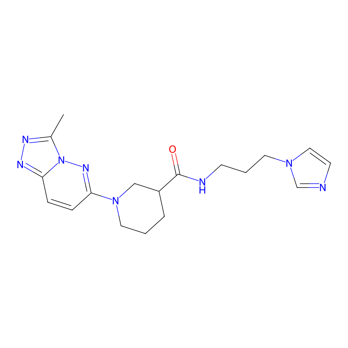 N-[3-(1H-imidazol-1-yl)propyl]-1-(3-methyl[1,2,4]triazolo[4,3-b]pyridazin-6-yl)piperidine-3-carboxamide molecular structure, CAS 1144469-72-6