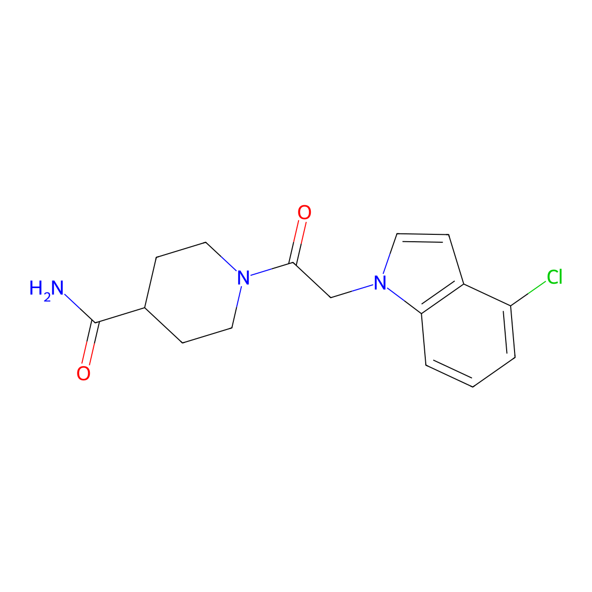 1-[(4-chloro-1H-indol-1-yl)acetyl]piperidine-4-carboxamide molecular structure, CAS 1144469-73-7