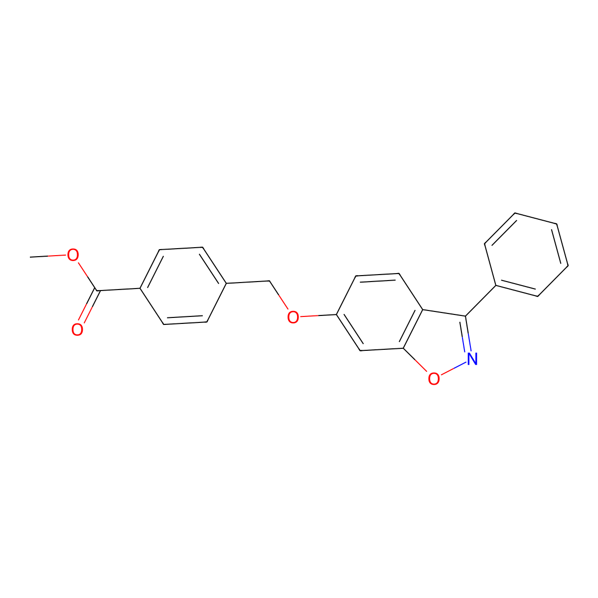 Methyl 4-{[(3-phenyl-1,2-benzoxazol-6-yl)oxy]methyl}benzoate molecular structure, CAS 1144469-77-1
