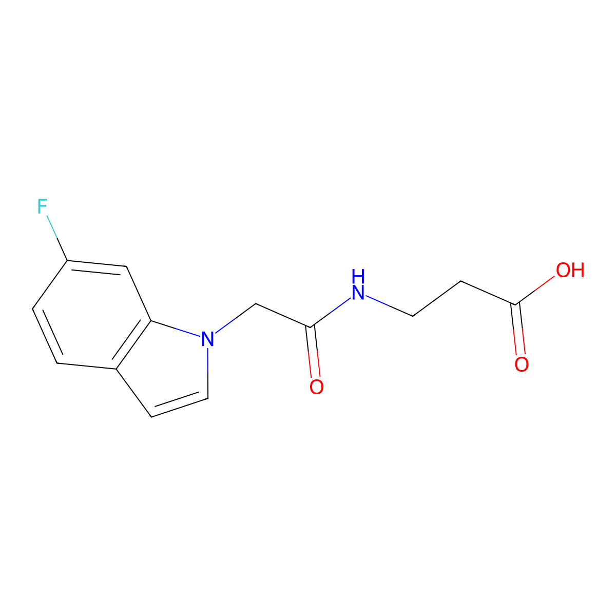 3-{[2-(6-fluoro-1H-indol-1-yl)acetyl]amino}propanoic acid molecular structure, CAS 1144469-94-2