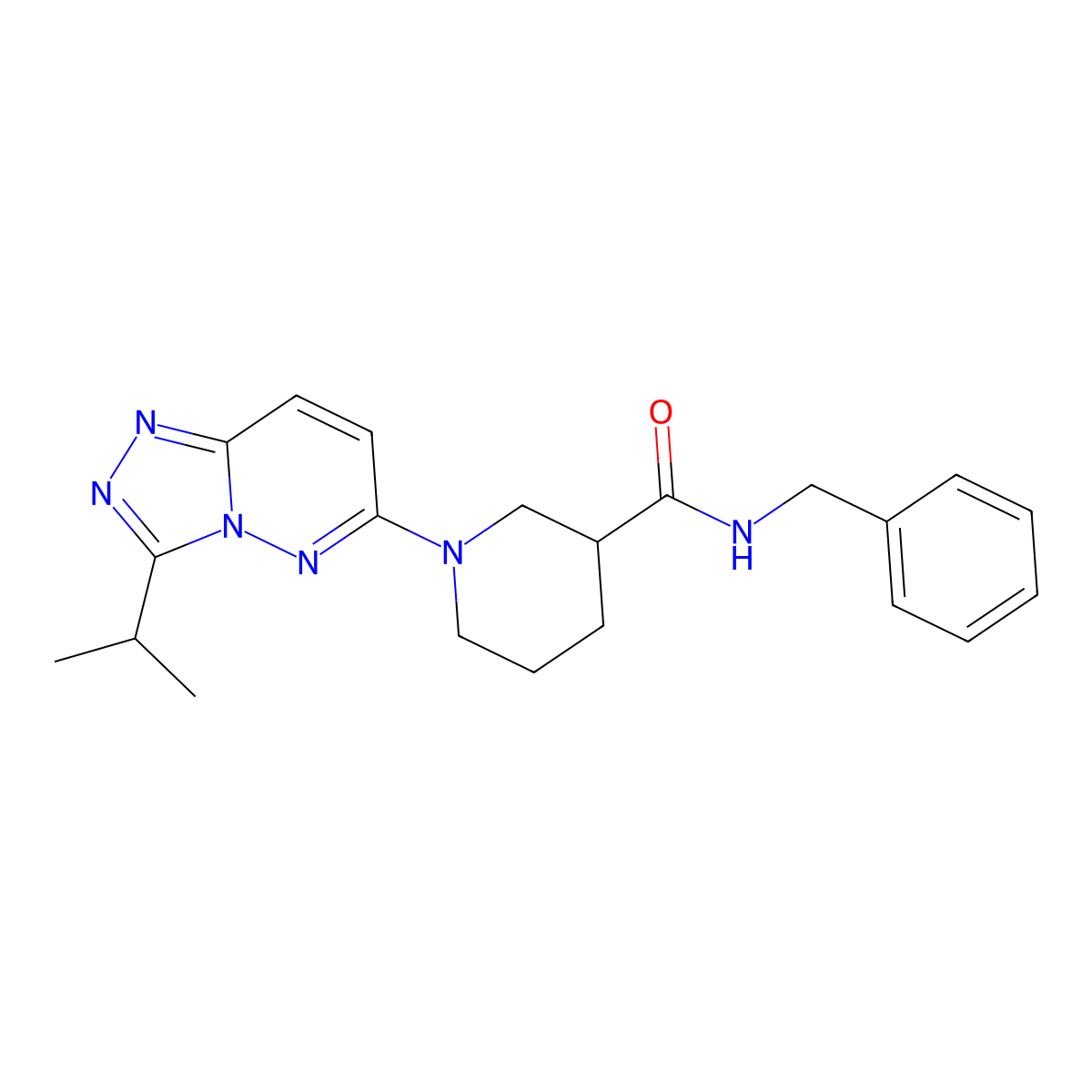 N-benzyl-1-[3-(propan-2-yl)[1,2,4]triazolo[4,3-b]pyridazin-6-yl]piperidine-3-carboxamide molecular structure, CAS 1144469-95-3