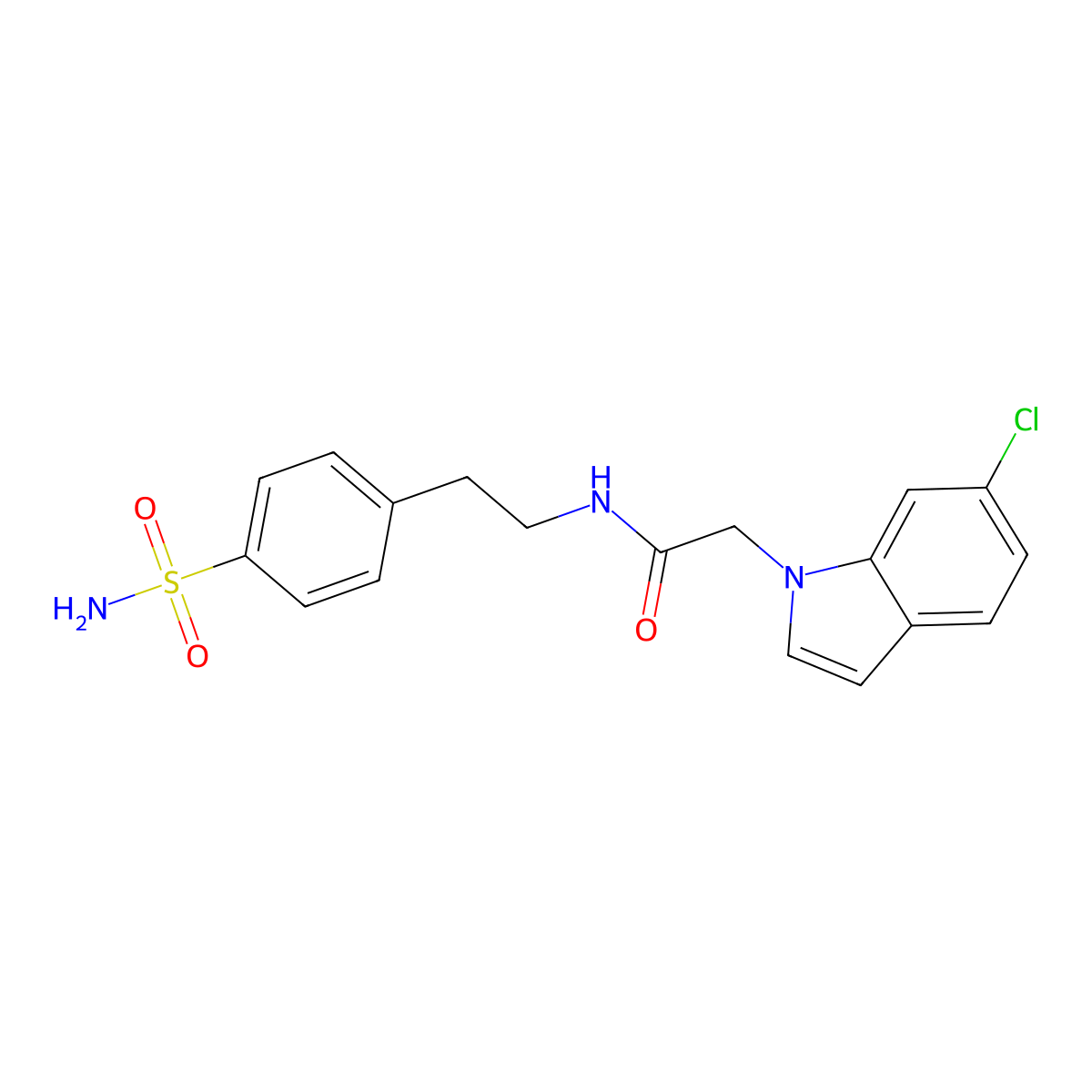 2-(6-chloro-1H-indol-1-yl)-N-[2-(4-sulfamoylphenyl)ethyl]acetamide molecular structure, CAS 1144469-96-4