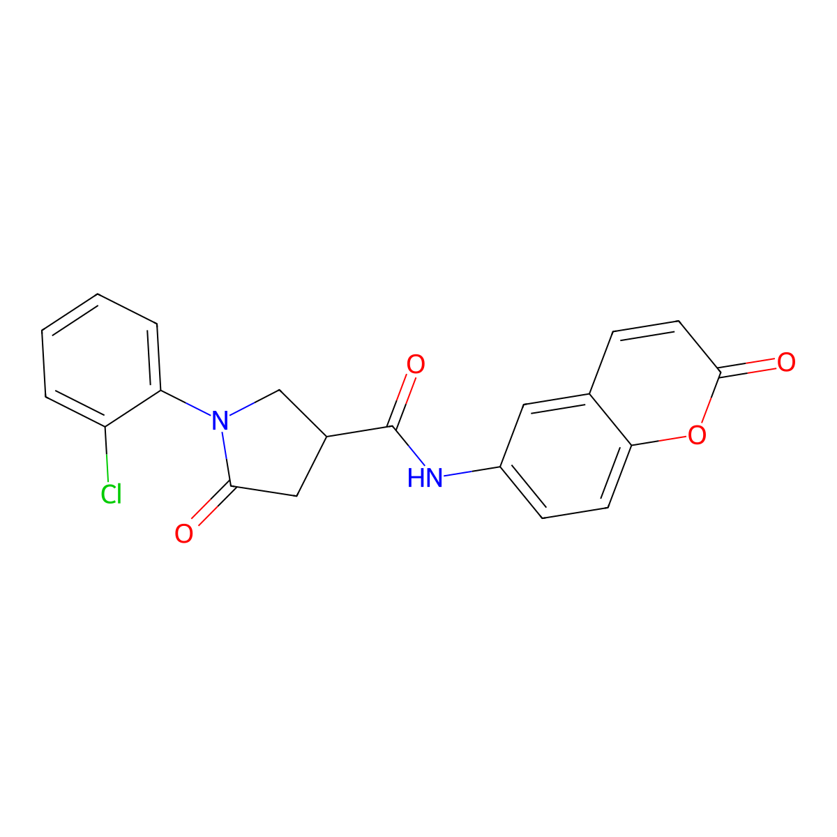 1-(2-chlorophenyl)-5-oxo-N-(2-oxo-2H-chromen-6-yl)pyrrolidine-3-carboxamide molecular structure, CAS 1144470-27-8