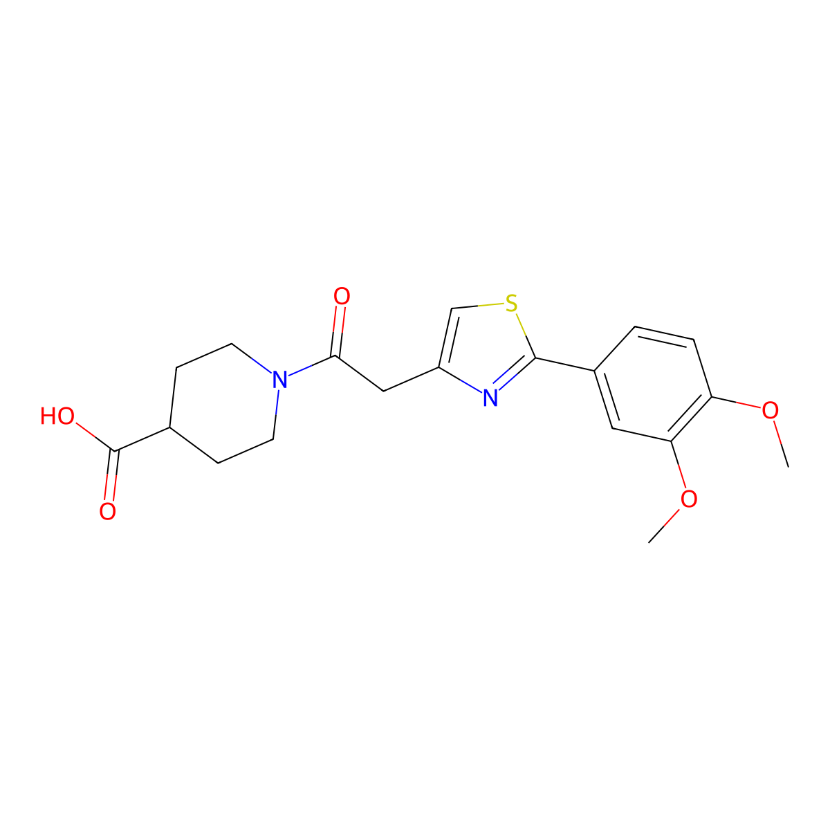 1-{[2-(3,4-Dimethoxyphenyl)-1,3-thiazol-4-yl]acetyl}piperidine-4-carboxylic acid molecular structure, CAS 1144470-41-6