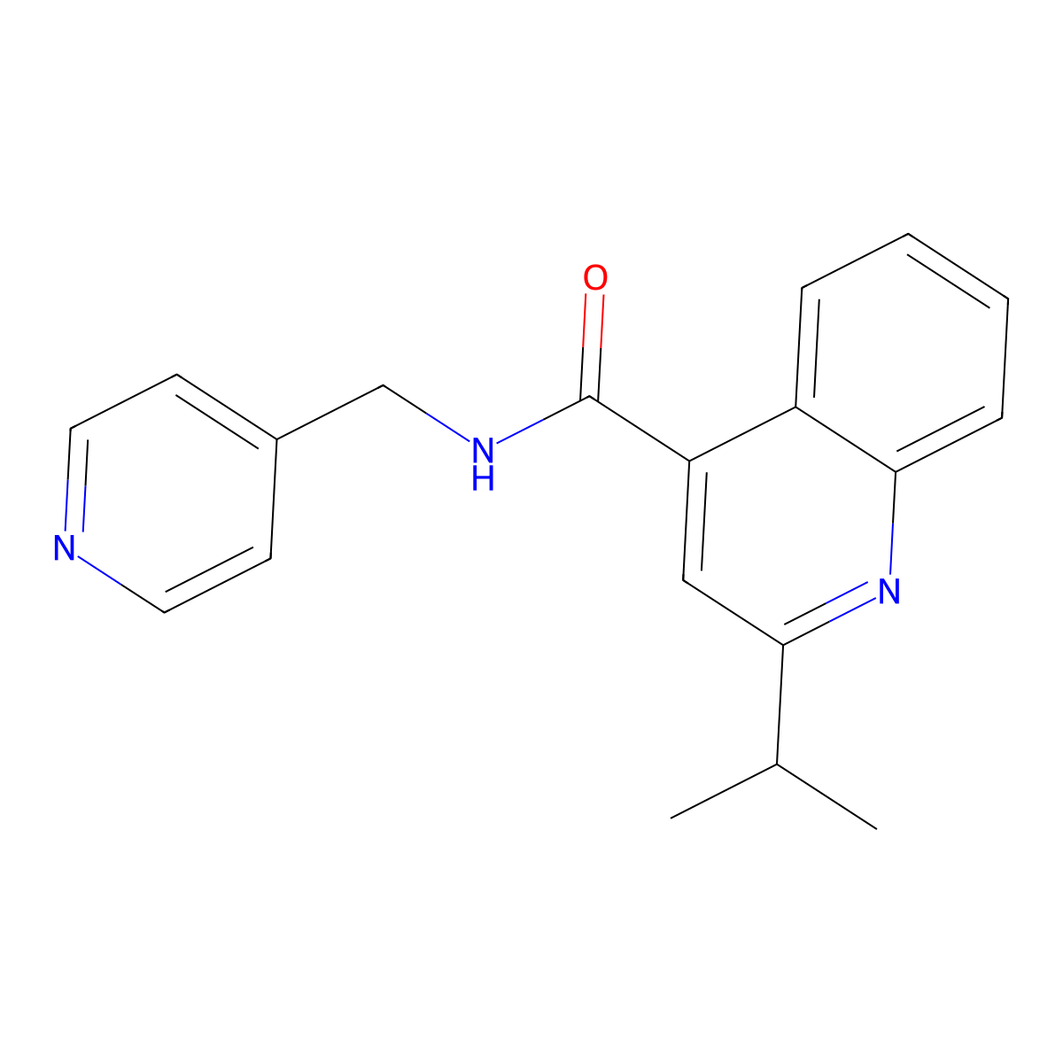 2-(propan-2-yl)-N-(pyridin-4-ylmethyl)quinoline-4-carboxamide molecular structure, CAS 1144470-46-1