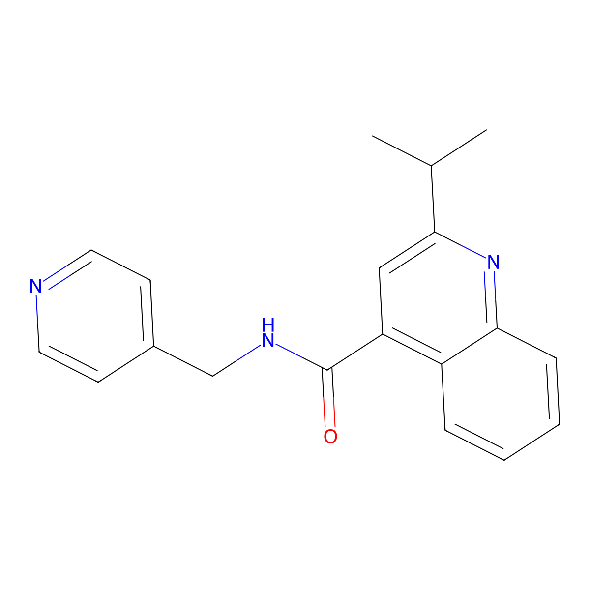 2-(propan-2-yl)-N-(pyridin-4-ylmethyl)quinoline-4-carboxamide molecular structure, CAS 1144470-46-1