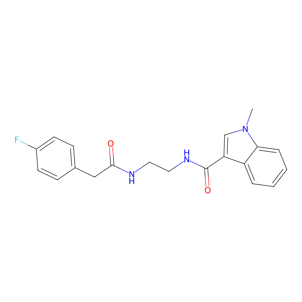 N-(2-{[(4-fluorophenyl)acetyl]amino}ethyl)-1-methyl-1H-indole-3-carboxamide molecular structure, CAS 1144470-73-4