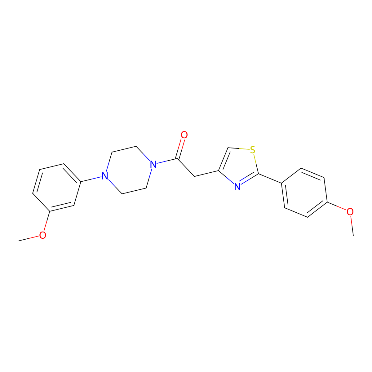 1-[4-(3-Methoxyphenyl)piperazin-1-yl]-2-[2-(4-methoxyphenyl)-1,3-thiazol-4-yl]ethanone molecular structure, CAS 1144470-81-4