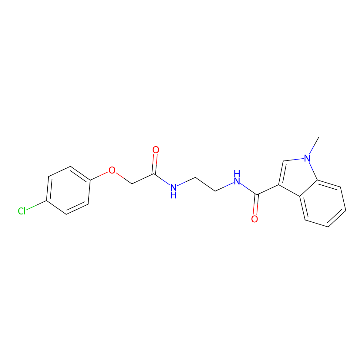 N-(2-{[(4-chlorophenoxy)acetyl]amino}ethyl)-1-methyl-1H-indole-3-carboxamide molecular structure, CAS 1144470-87-0