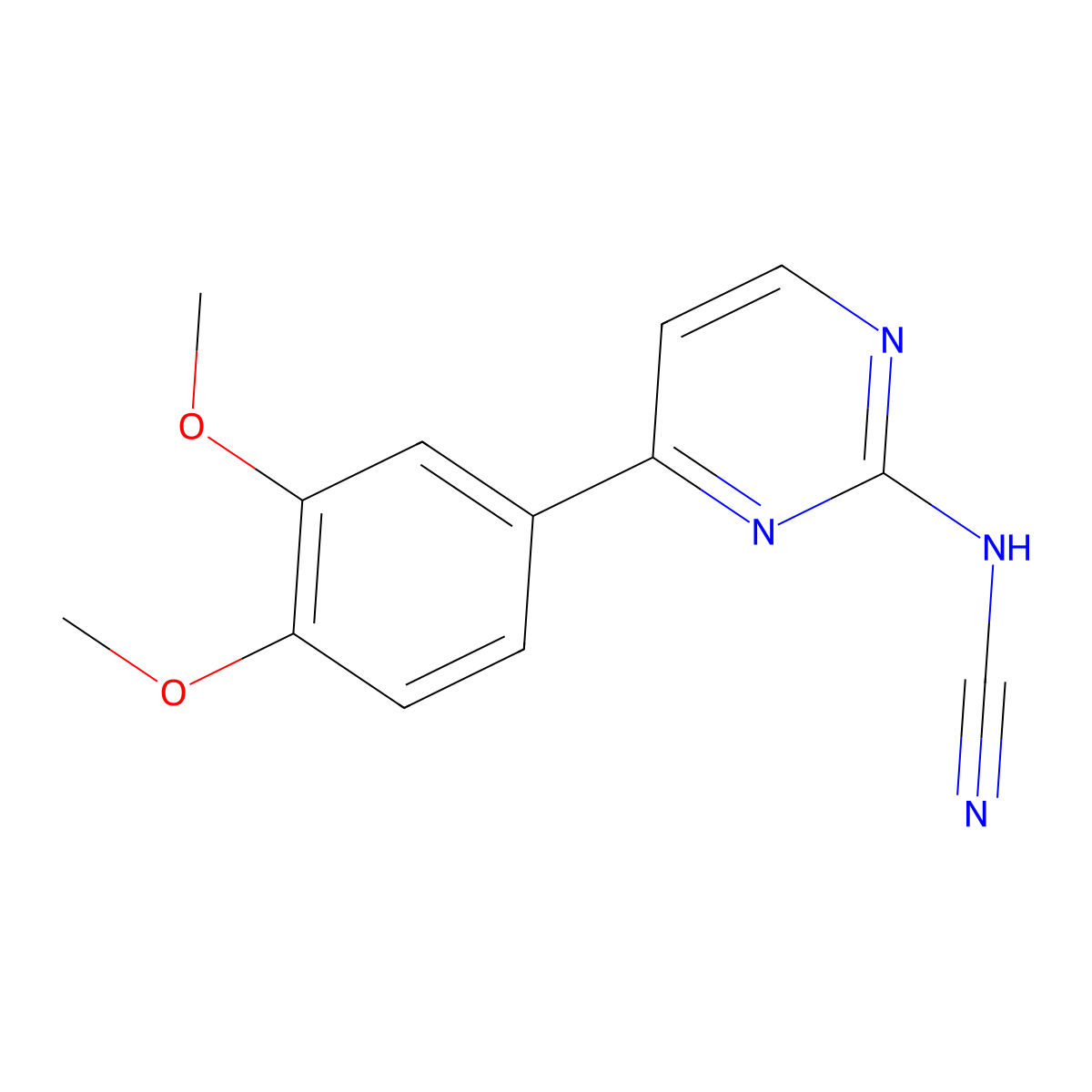 [4-(3,4-Dimethoxyphenyl)pyrimidin-2-yl]cyanamide molecular structure, CAS 1144471-18-0