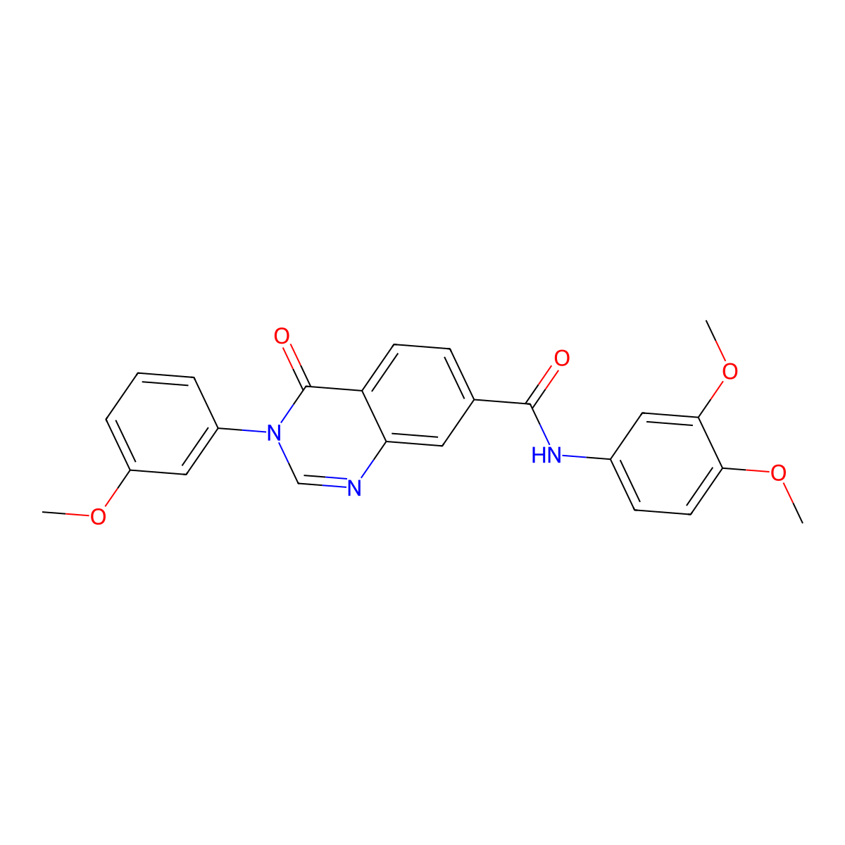 N-(3,4-dimethoxyphenyl)-3-(3-methoxyphenyl)-4-oxo-3,4-dihydroquinazoline-7-carboxamide molecular structure, CAS 1144471-22-6
