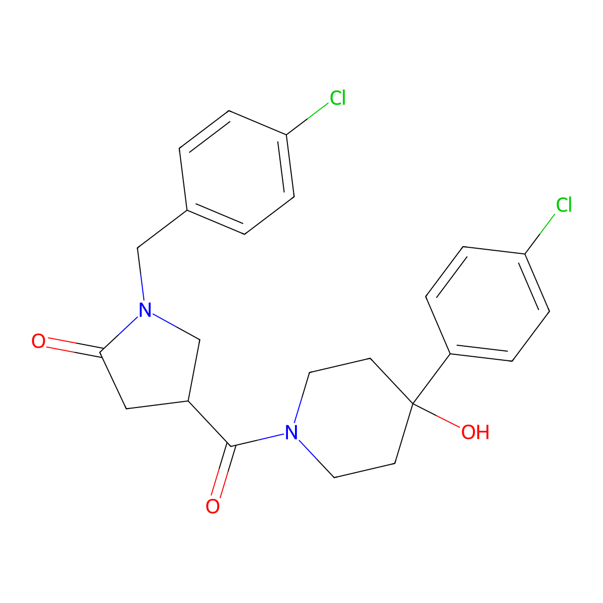 1-(4-Chlorobenzyl)-4-{[4-(4-chlorophenyl)-4-hydroxypiperidin-1-yl]carbonyl}pyrrolidin-2-one molecular structure, CAS 1144471-28-2