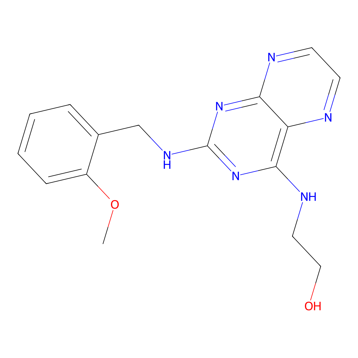 2-({2-[(2-Methoxybenzyl)amino]pteridin-4-yl}amino)ethanol molecular structure, CAS 1144472-07-0