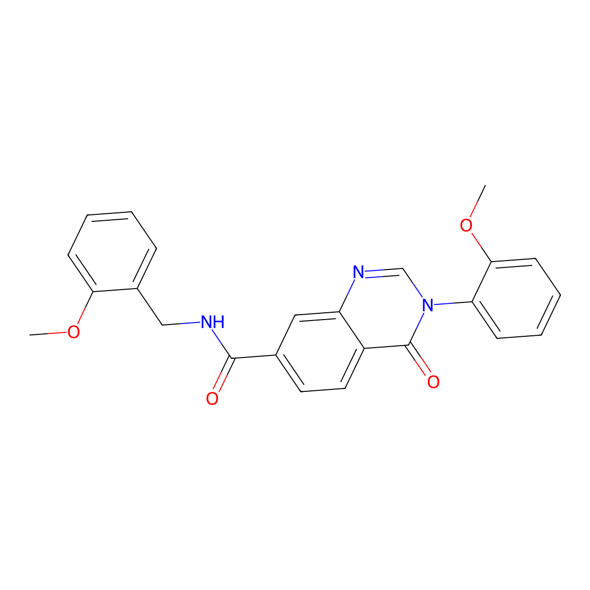 N-(2-methoxybenzyl)-3-(2-methoxyphenyl)-4-oxo-3,4-dihydroquinazoline-7-carboxamide molecular structure, CAS 1144472-13-8