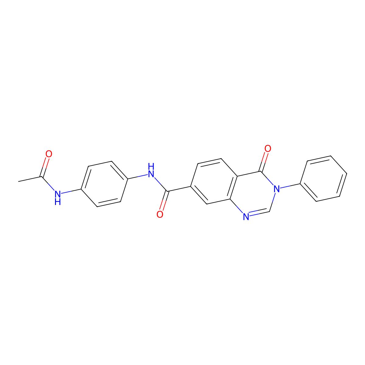 N-[4-(acetylamino)phenyl]-4-oxo-3-phenyl-3,4-dihydroquinazoline-7-carboxamide molecular structure, CAS 1144472-45-6