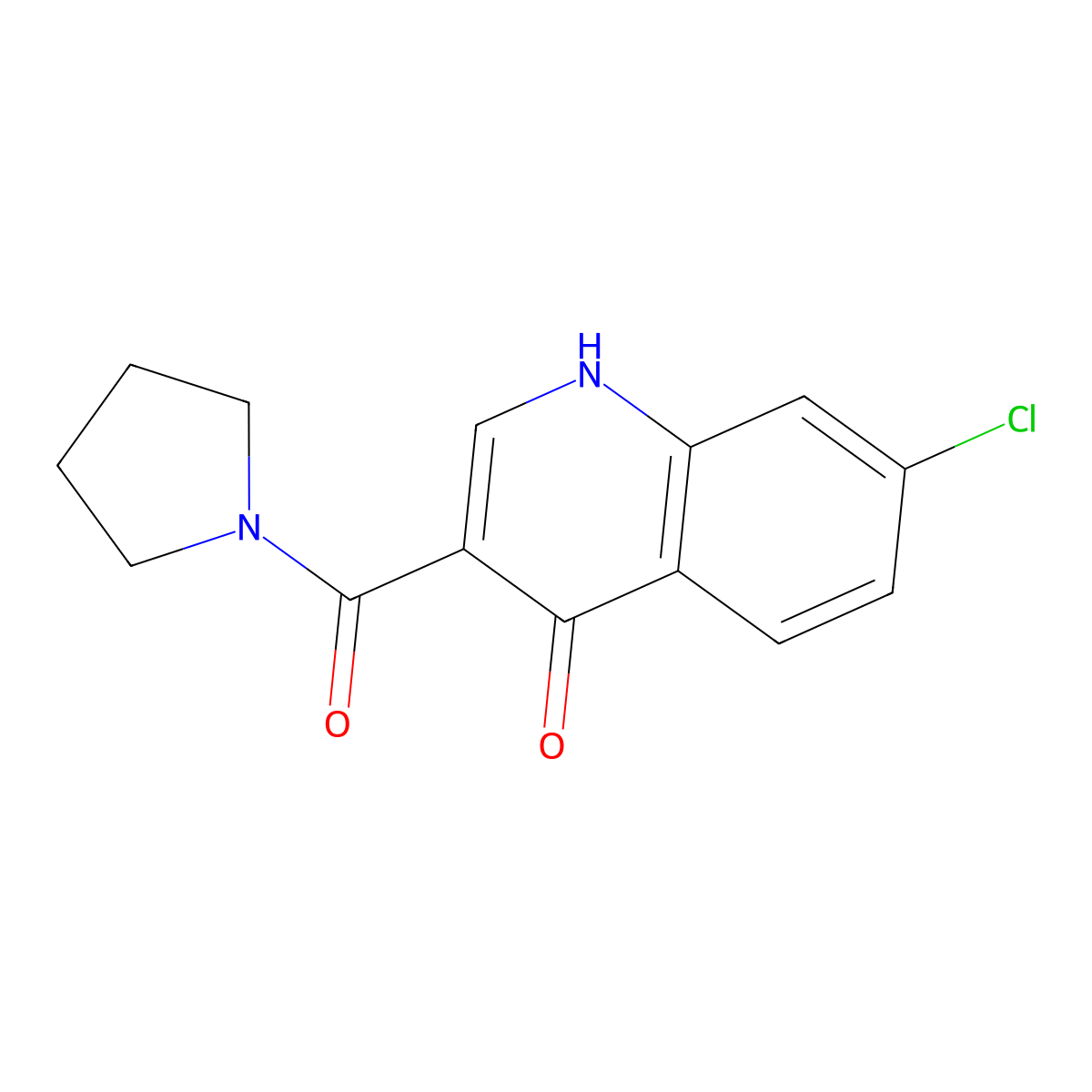 7-chloro-3-(pyrrolidin-1-ylcarbonyl)quinolin-4(1H)-one molecular structure, CAS 1144472-54-7