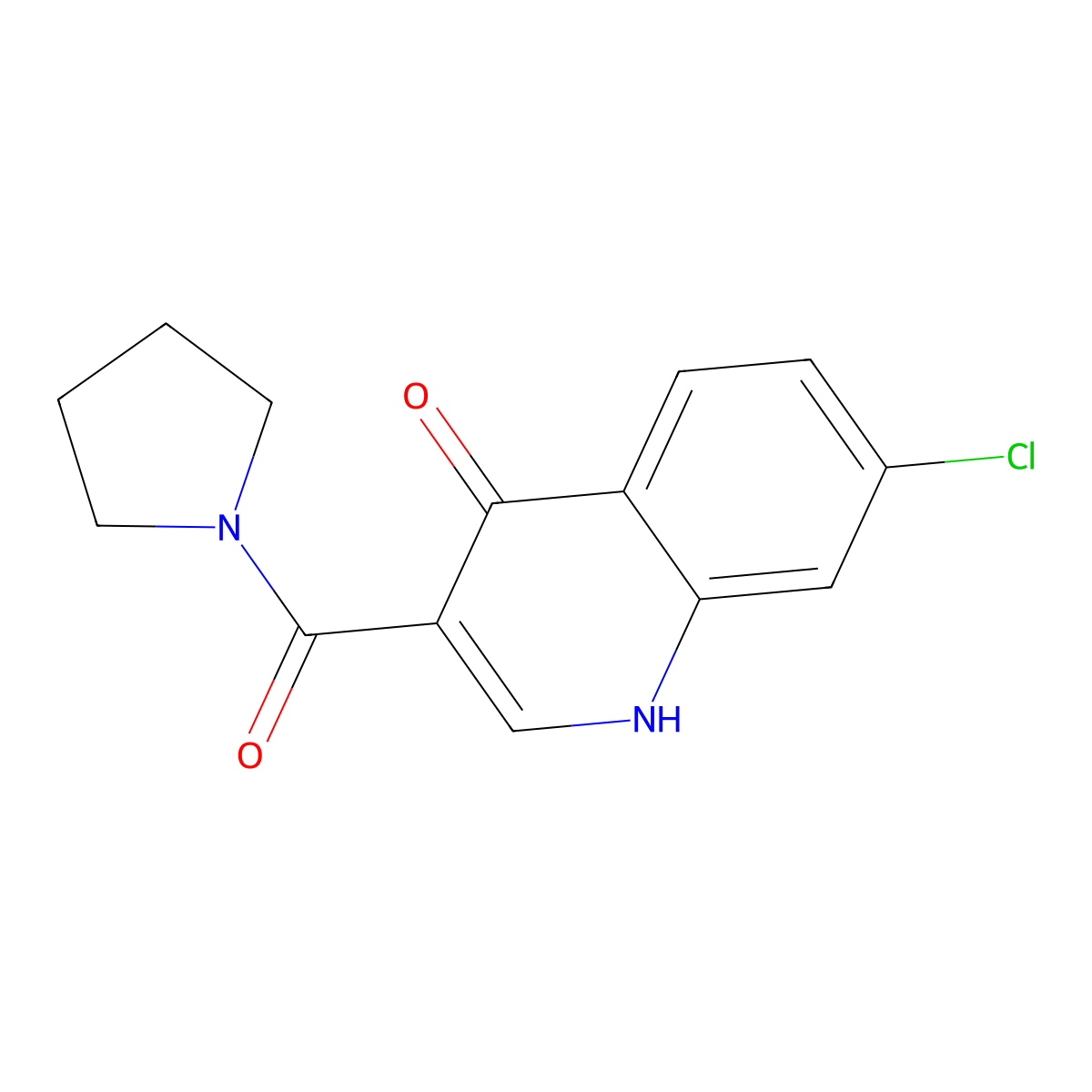 7-chloro-3-(pyrrolidin-1-ylcarbonyl)quinolin-4(1H)-one molecular structure, CAS 1144472-54-7