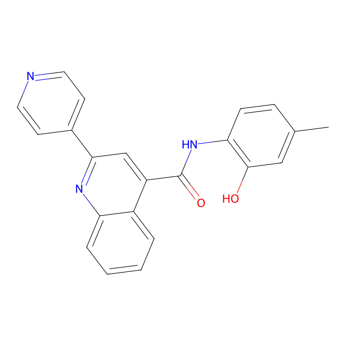 N-(2-hydroxy-4-methylphenyl)-2-(pyridin-4-yl)quinoline-4-carboxamide molecular structure, CAS 1144472-88-7