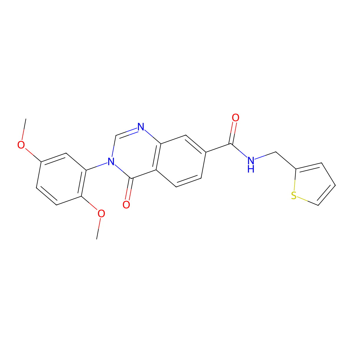3-(2,5-dimethoxyphenyl)-4-oxo-N-(thiophen-2-ylmethyl)-3,4-dihydroquinazoline-7-carboxamide molecular structure, CAS 1144472-91-2