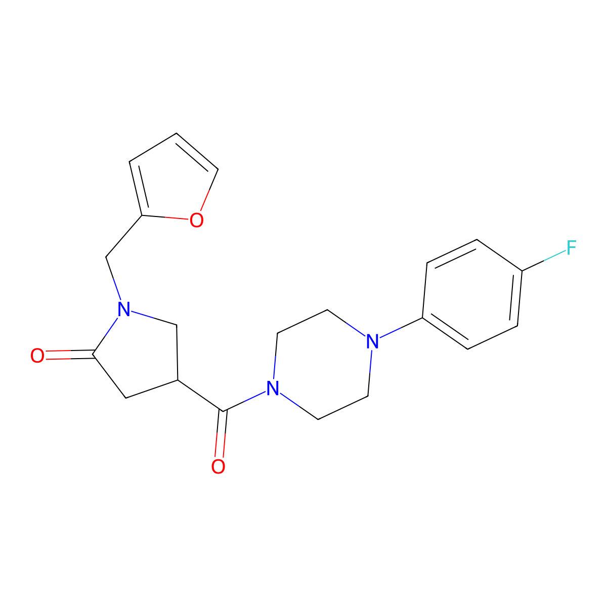 4-{[4-(4-Fluorophenyl)piperazin-1-yl]carbonyl}-1-(furan-2-ylmethyl)pyrrolidin-2-one molecular structure, CAS 1144472-93-4